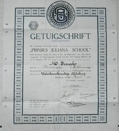 Sertifikat Prinses Juliana School
